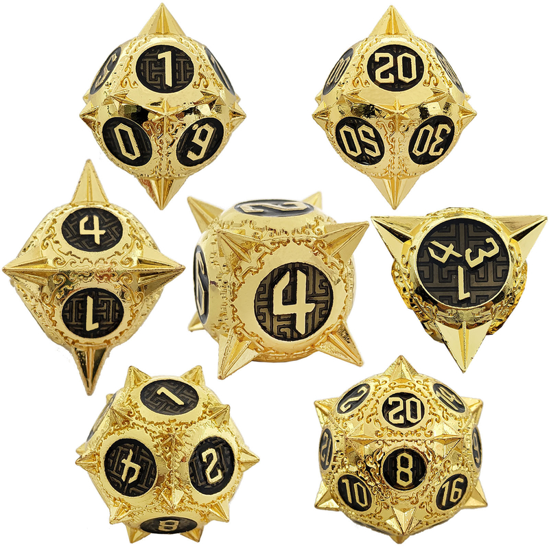 TRPG 16 mm Polyfront DND Dose métallique multicolore Marteau météorite personnalisé