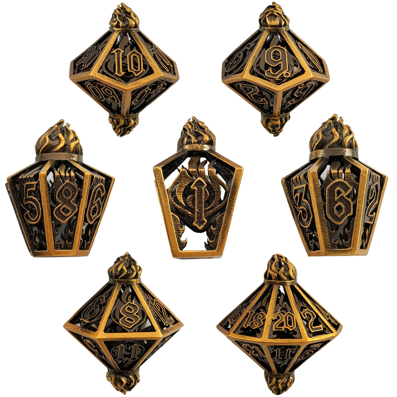 Cage d'oiseau creux multi-face dés métalliques de Bade Gate Donjon et DND#RPG