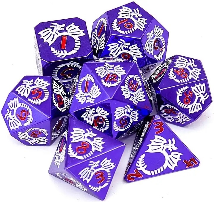 jeu de dés en métal massif à facettes multiples