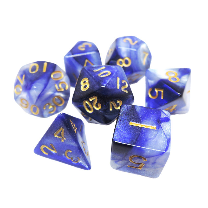 Ensemble de dés en résine de couleur poly # Rpg # Dnd # Coc Marbre motif Preminum et luxe