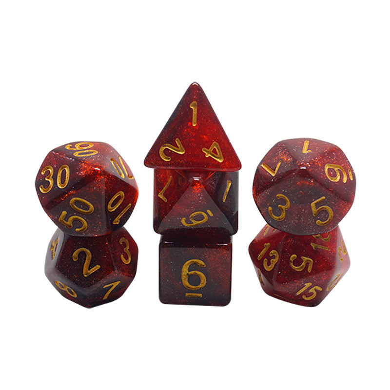 Rouge, violet et noir trois couleurs de résine jeu de dés dragon et donjon dnd dés