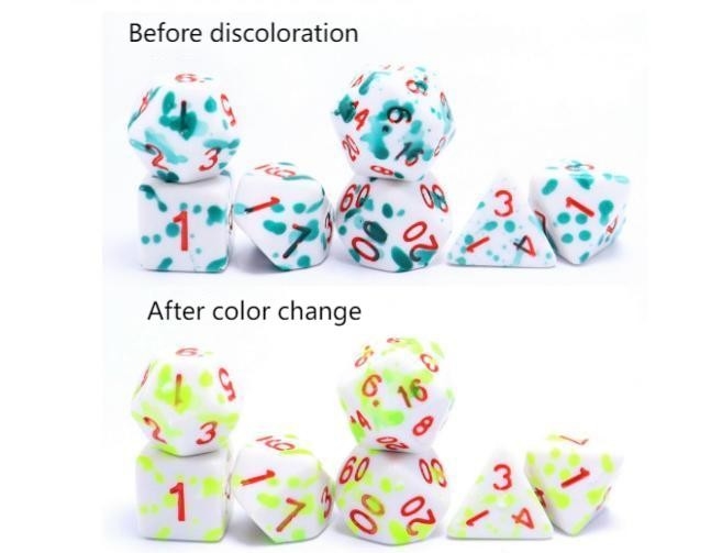 Changer de couleur à haute température Graffiti couleur fantôme résine jeu de plateau de dés dnd jeu de dés